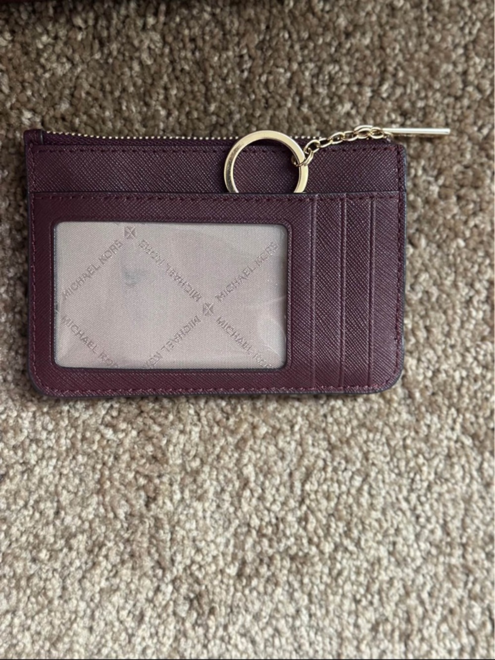Michael Kors Small Satchel in Burgundy with Matching Pouch - Picture 2 of 2